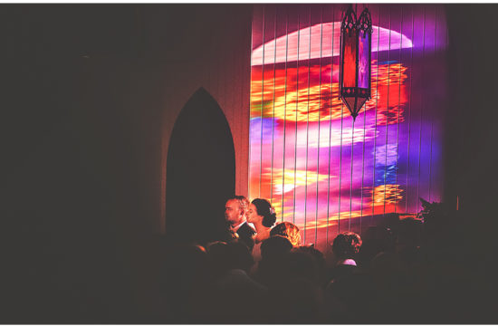 James & Lauren - Stained Glass window light - Broadway Chapel